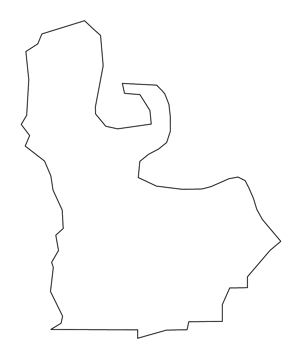 Mapa de contorno de Pointe Coupee Parish, Louisiana con ríos.
