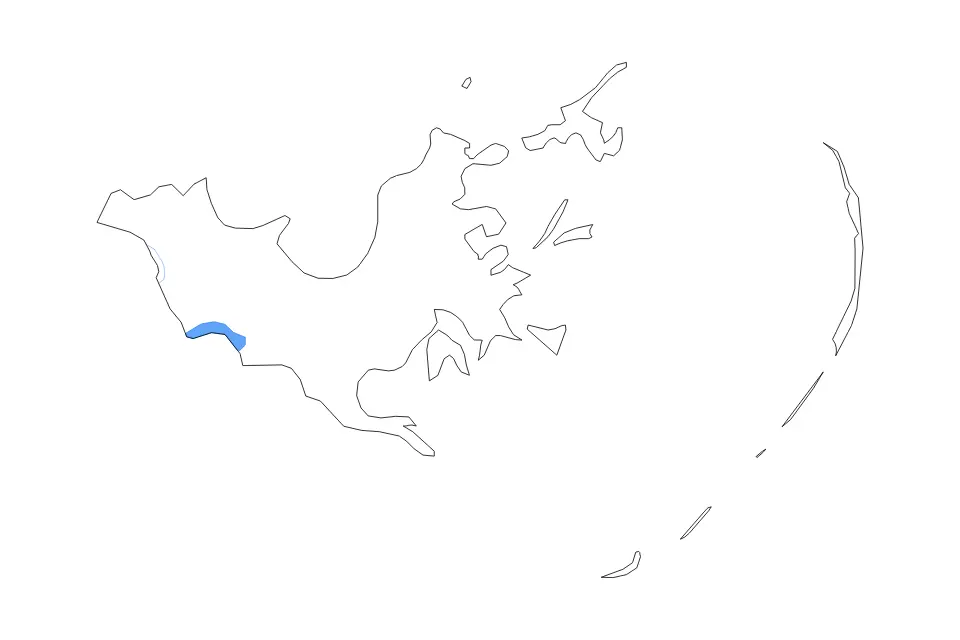 Mapa de St. Bernard Parish, Louisiana de tipo contorno, lagos y ríos para América del Norte, con contorno, lagos y ríos con elementos de agua como Lake Lery.