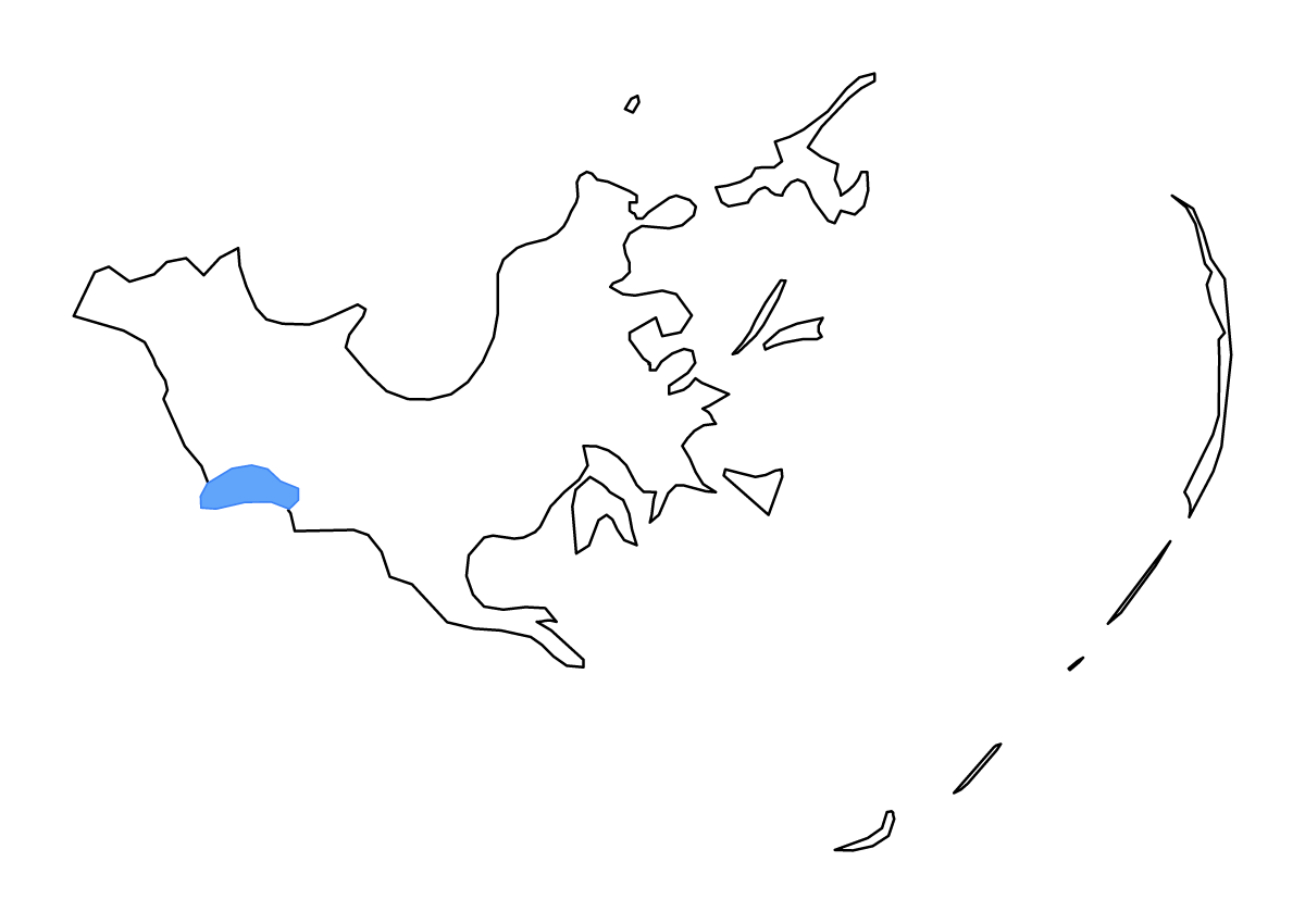 Mapa de contorno de St. Bernard Parish, Louisiana con lagos y ríos.