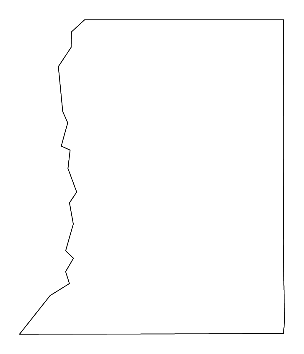Mapa de contorno de St. Helena Parish, Louisiana con ríos.
