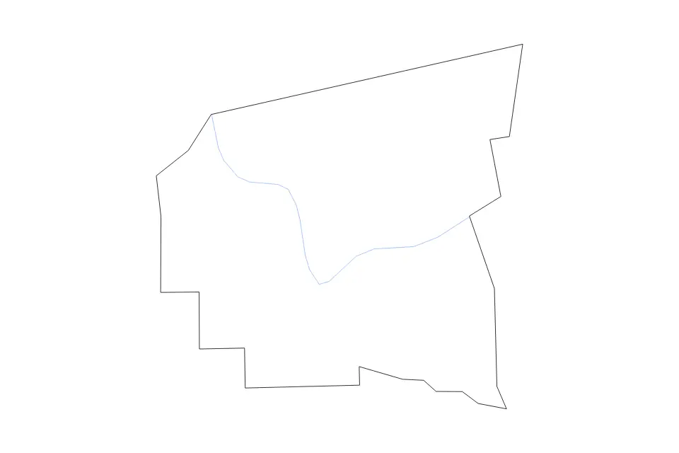 Mapa de St. James Parish, Louisiana de tipo contorno y ríos para América del Norte, con contorno y ríos con límites limpios.