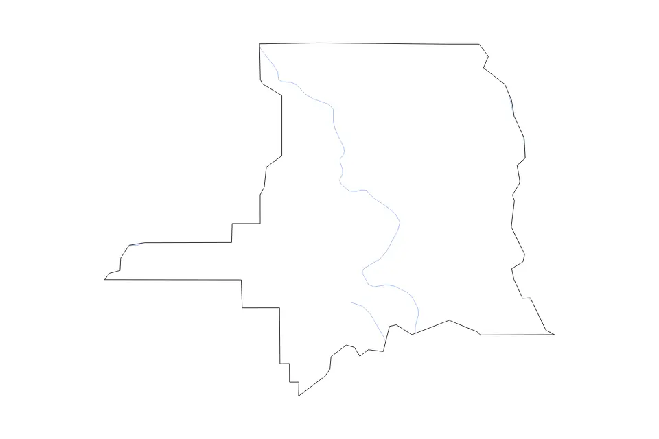 Mapa de St. Landry Parish, Louisiana de tipo contorno y ríos para América del Norte, con contorno y ríos con límites limpios.
