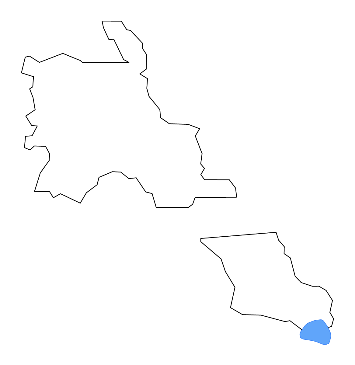 Outline map of St. Martin Parish, Louisiana with lakes and rivers.