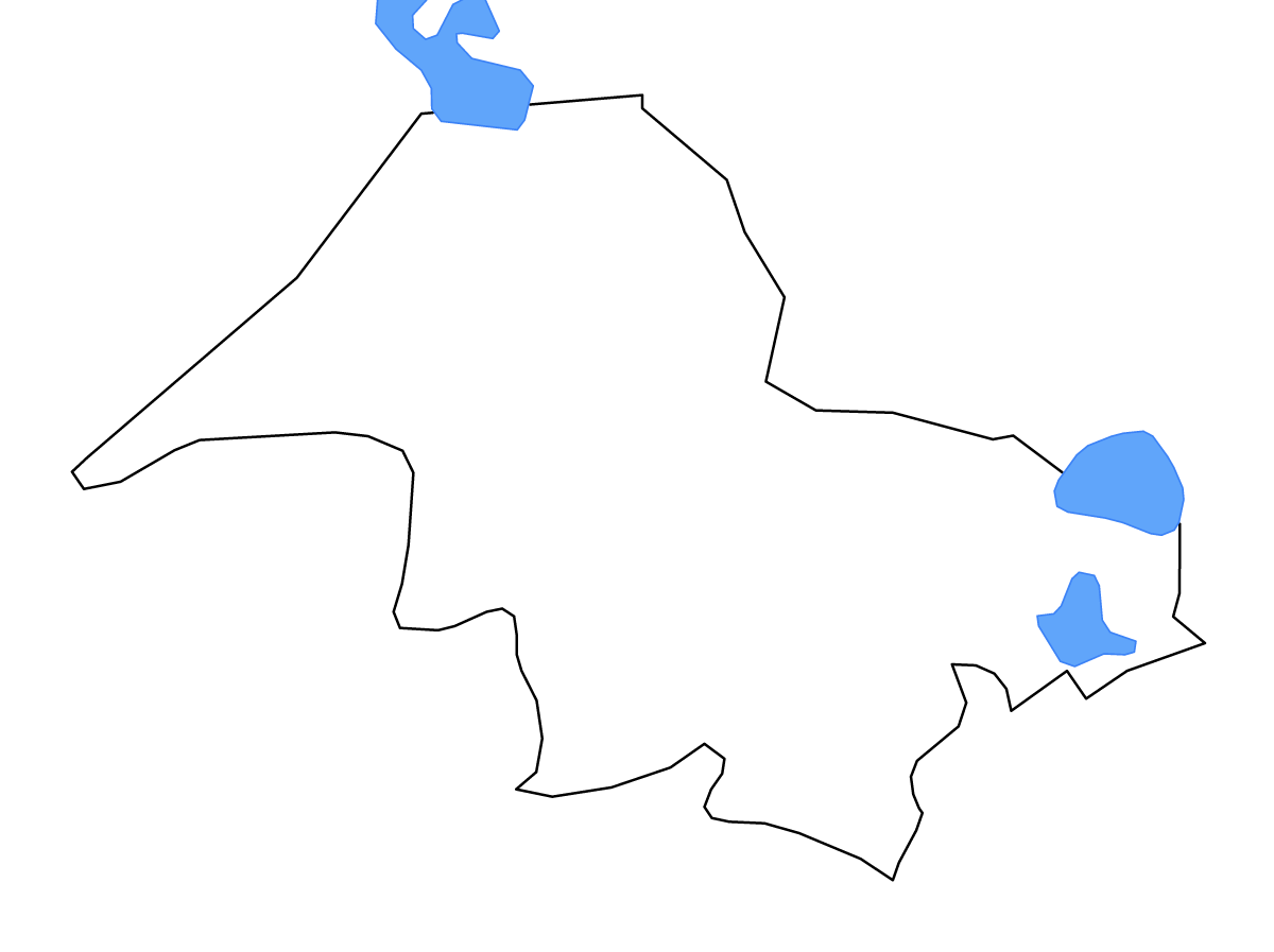 Mapa de contorno de St. Mary Parish, Louisiana con lagos y ríos.