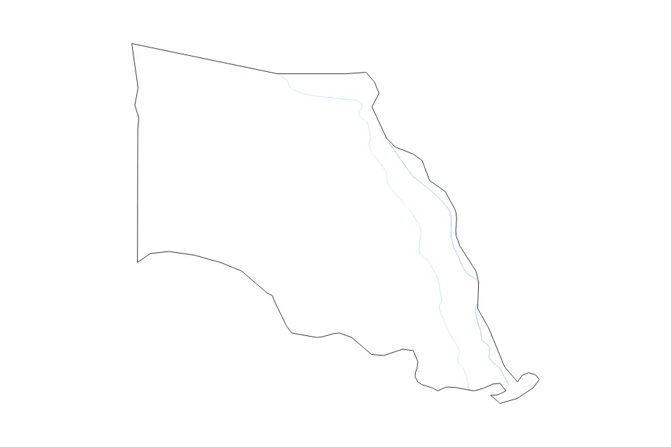 Mapa de St. Tammany Parish, Louisiana de tipo contorno y ríos para América del Norte, con contorno y ríos con límites limpios.