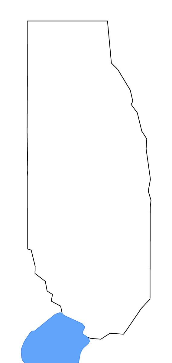 Mapa de contorno de Tangipahoa Parish, Louisiana con lagos y ríos.