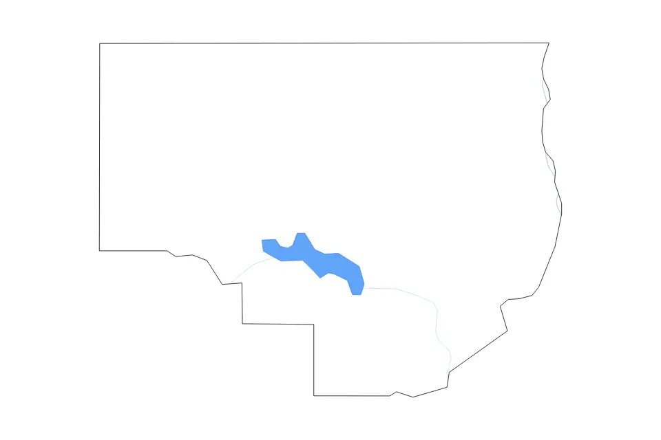 Mapa de Union Parish, Louisiana de tipo contorno, lagos y ríos para América del Norte, con contorno, lagos y ríos con elementos de agua como Bayou D'Arbonne Lake.