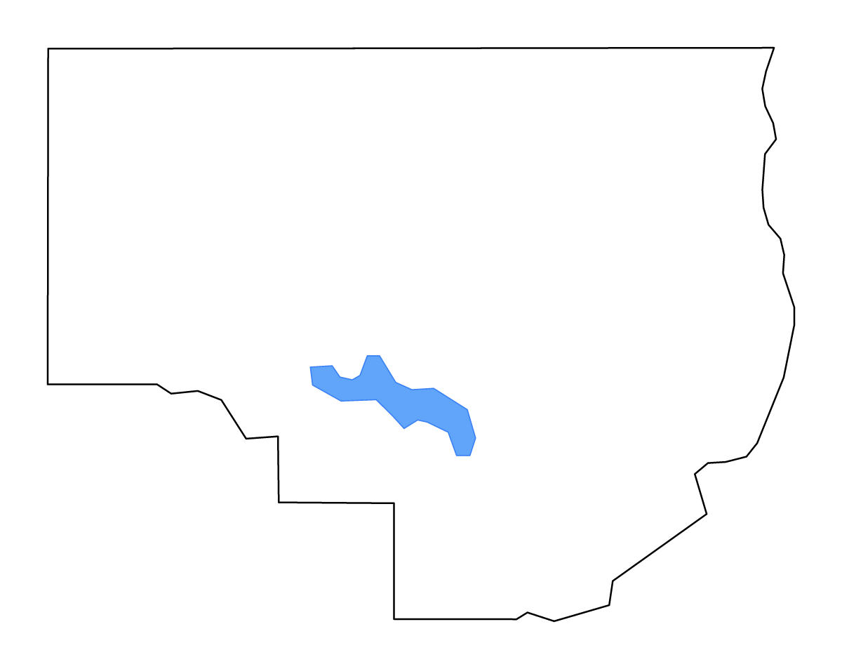 Mapa de contorno de Union Parish, Louisiana con lagos y ríos.