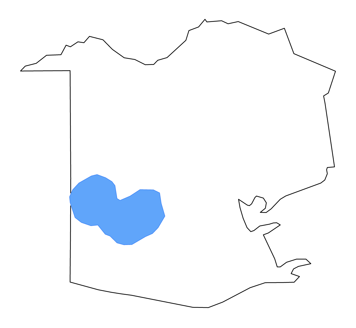 Mapa de contorno de Vermilion Parish, Louisiana con lagos y ríos.