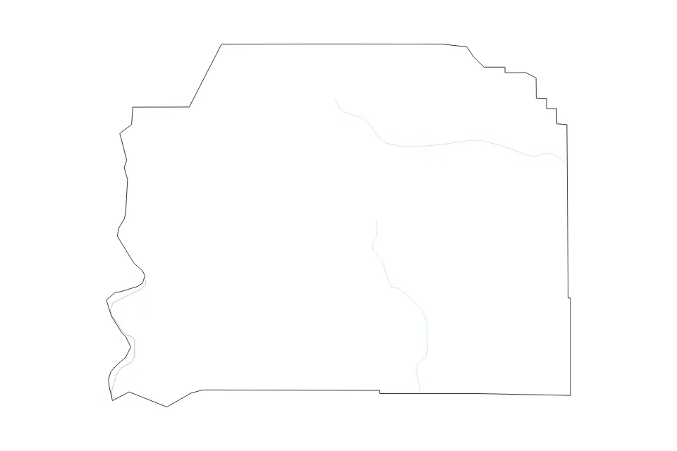 Mapa de Vernon Parish, Louisiana de tipo contorno y ríos para América del Norte, con contorno y ríos con límites limpios.
