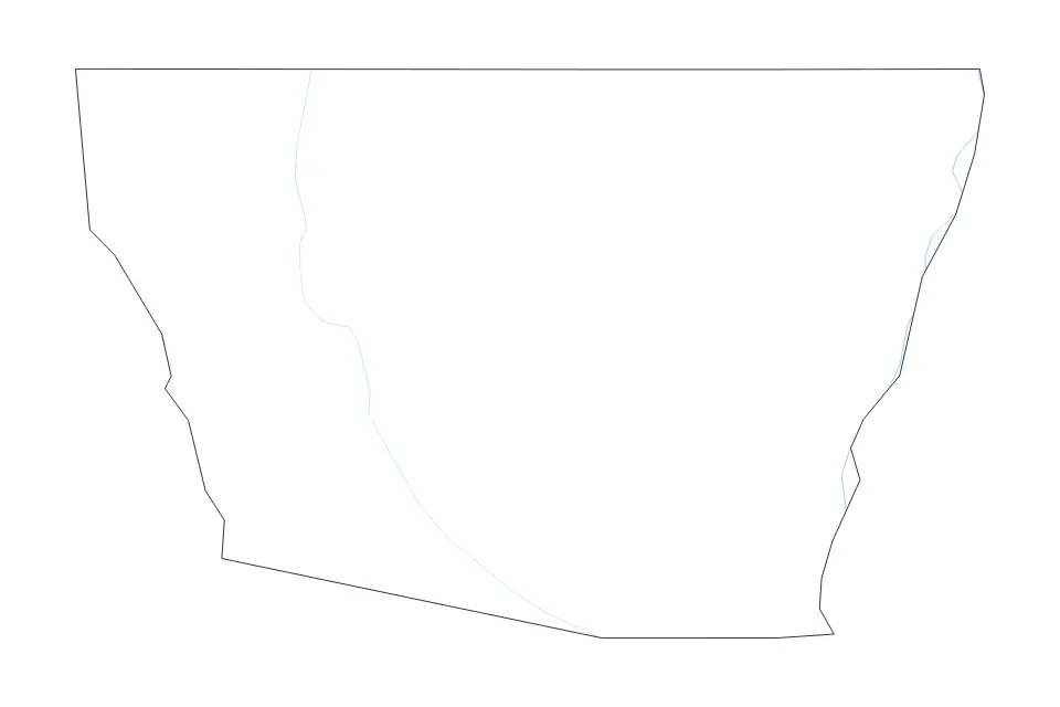 Mapa de Washington Parish, Louisiana de tipo contorno y ríos para América del Norte, con contorno y ríos con límites limpios.