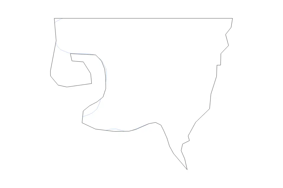 Mapa de West Feliciana Parish, Louisiana de tipo contorno y ríos para América del Norte, con contorno y ríos con límites limpios.