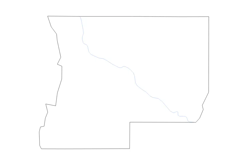 Mapa de Winn Parish, Louisiana de tipo contorno y ríos para América del Norte, con contorno y ríos con límites limpios.