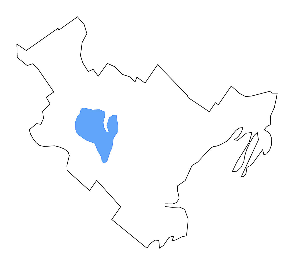 Mapa de contorno de Cumberland, Maine con lagos y ríos.