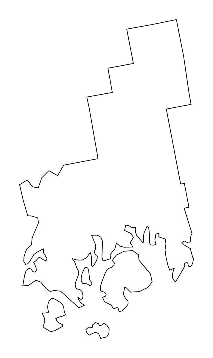 Mapa de contorno de Hancock, Maine.