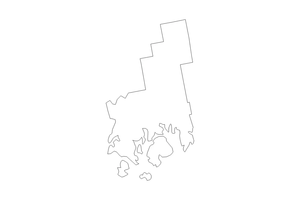 Mapa de Hancock, Maine de tipo contorno para América del Norte, con contorno con límites limpios.