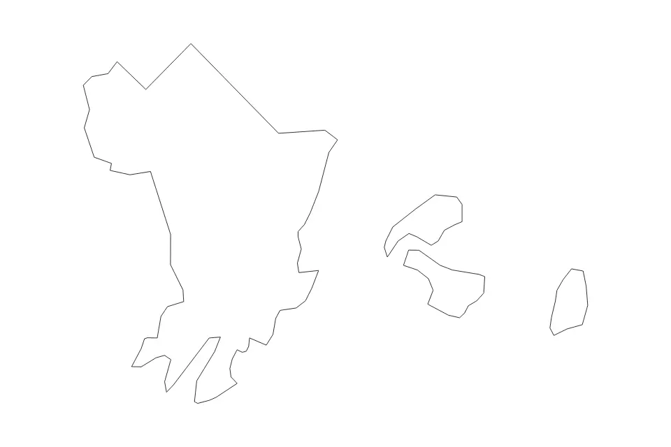 Mapa de Knox, Maine de tipo contorno para América del Norte, con contorno con límites limpios.