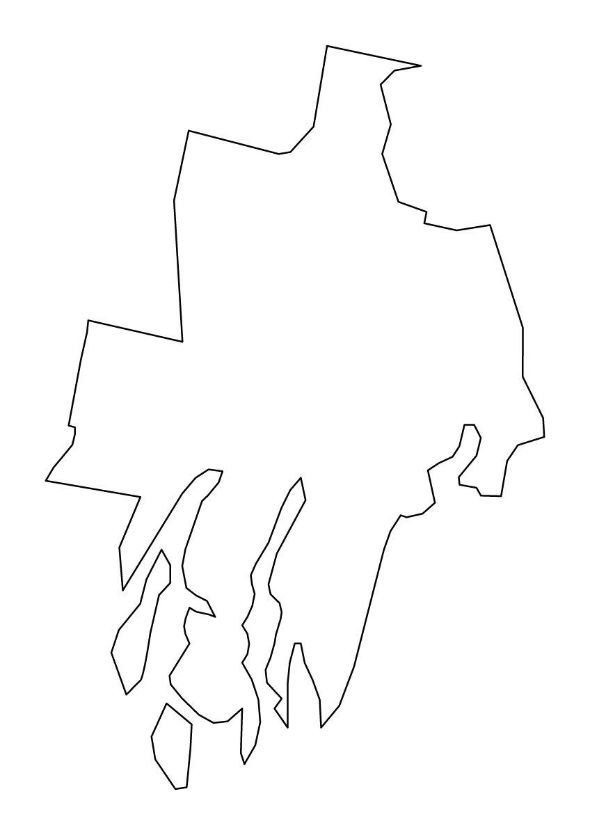 Mapa de contorno de Lincoln, Maine.