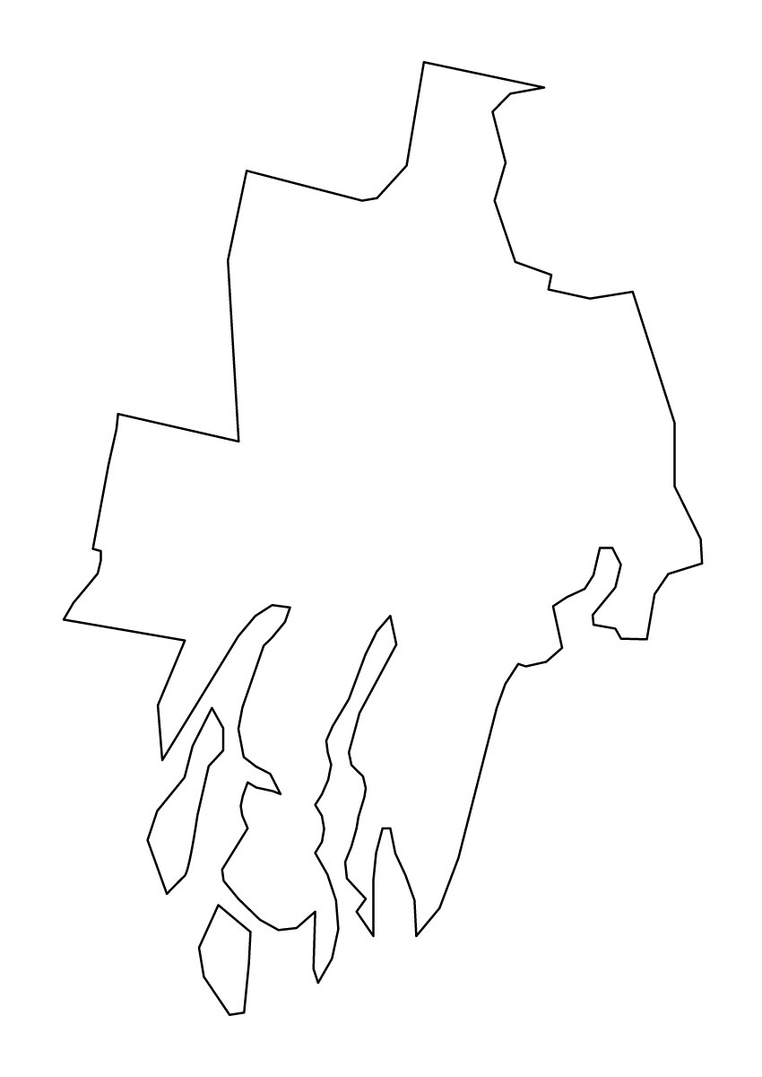 Carte de contour de Lincoln, Maine.