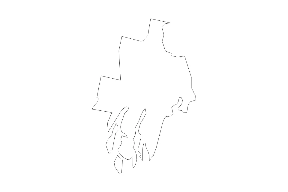 Carte de Lincoln, Maine de type contour pour Amérique du Nord, montrant contour avec des limites nettes.