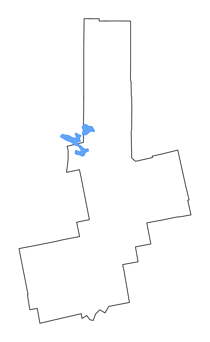 Mapa de contorno de Penobscot, Maine con lagos y ríos.