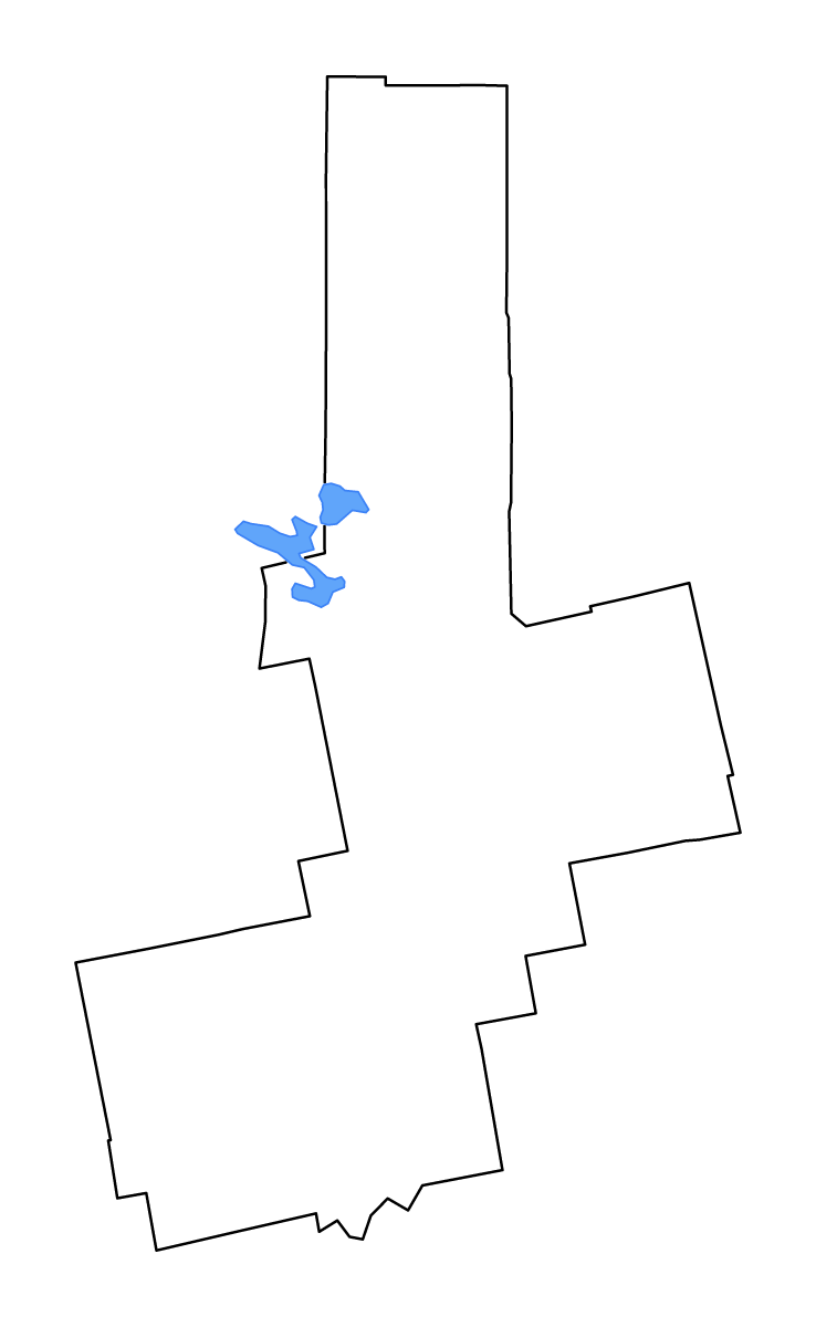 Carte de contour de Penobscot, Maine avec lacs et rivières.