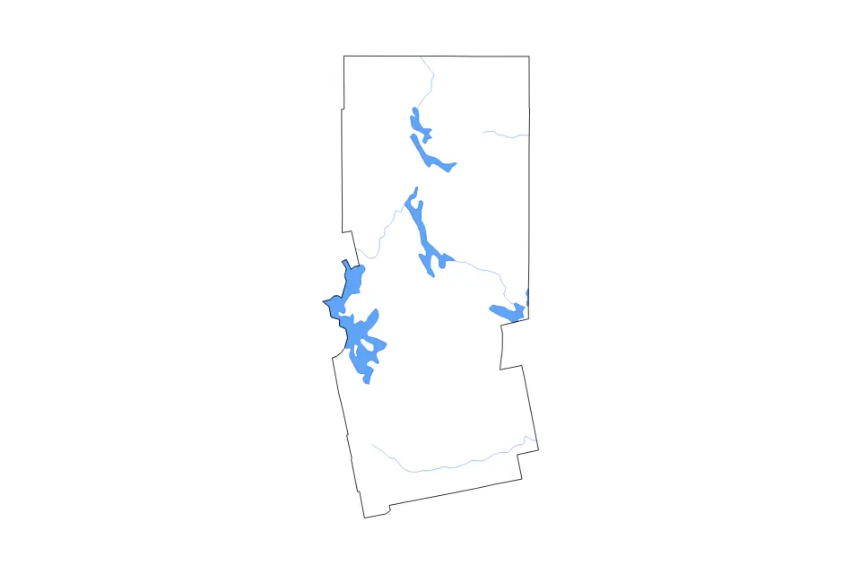 Mapa de Piscataquis, Maine de tipo contorno, lagos y ríos para América del Norte, con contorno, lagos y ríos con elementos de agua como Moosehead Lake, Millinocket Lake y Chamberlain Lake.