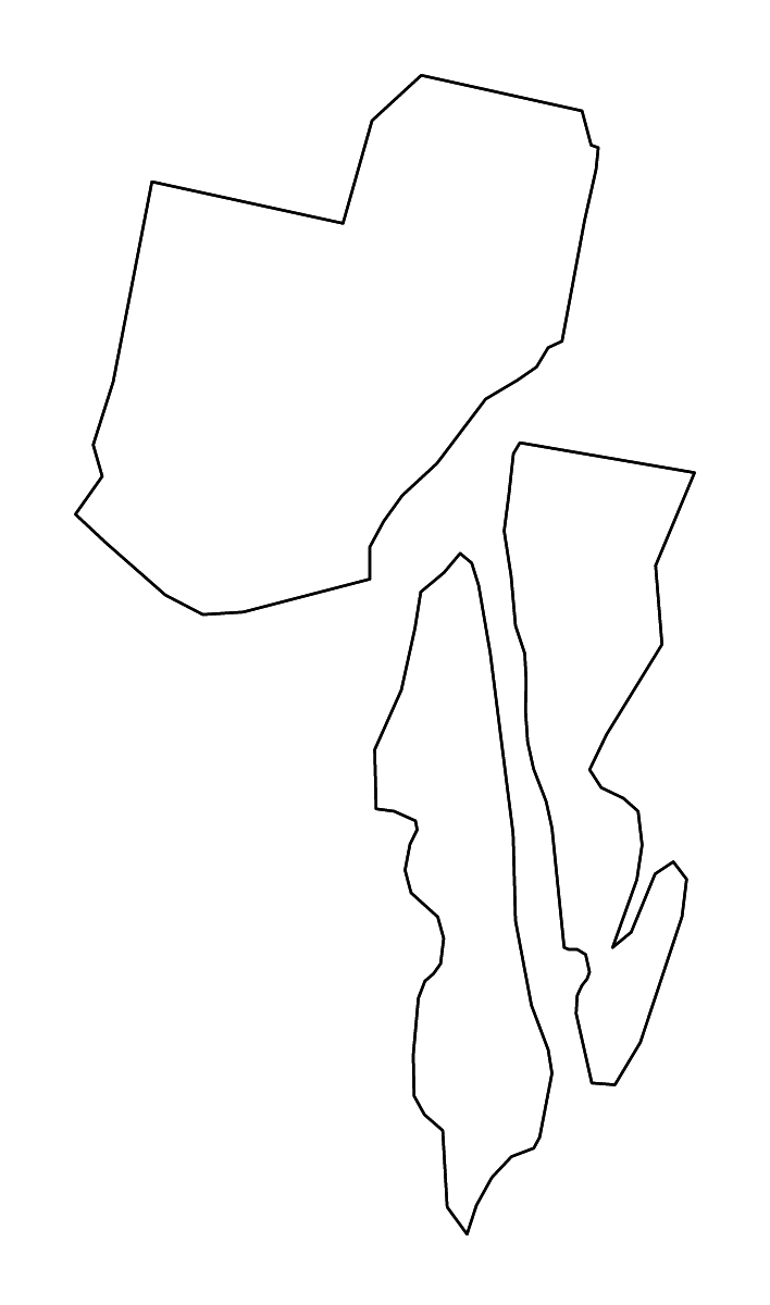 Carte de contour de Sagadahoc, Maine avec rivières.