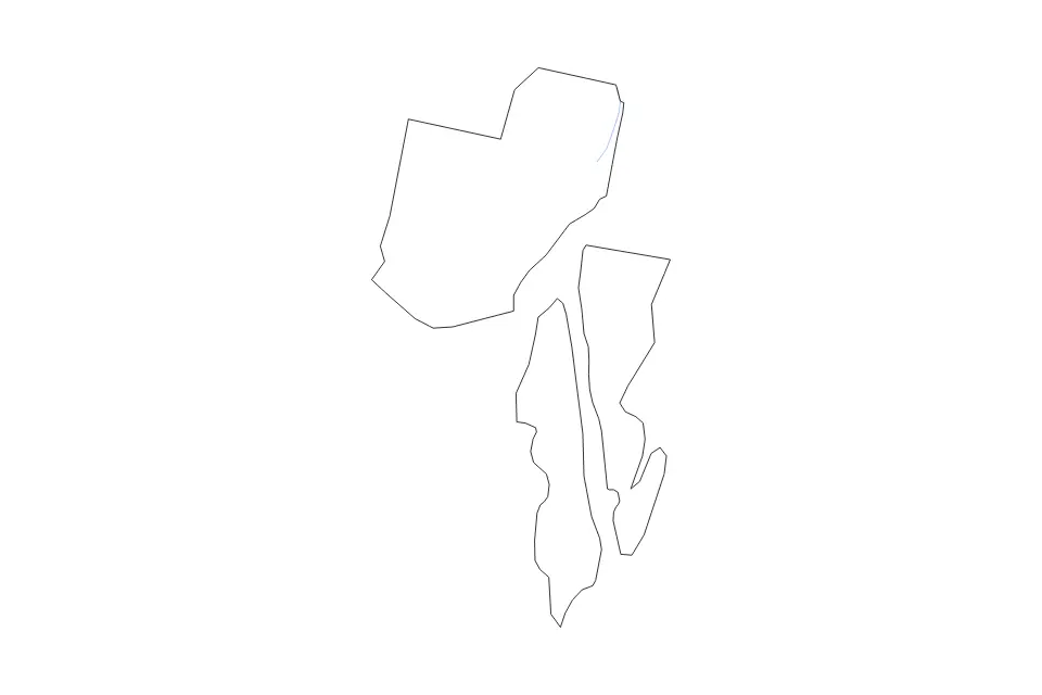 Carte de Sagadahoc, Maine de type contour et rivières pour Amérique du Nord, montrant contour et rivières avec des limites nettes.