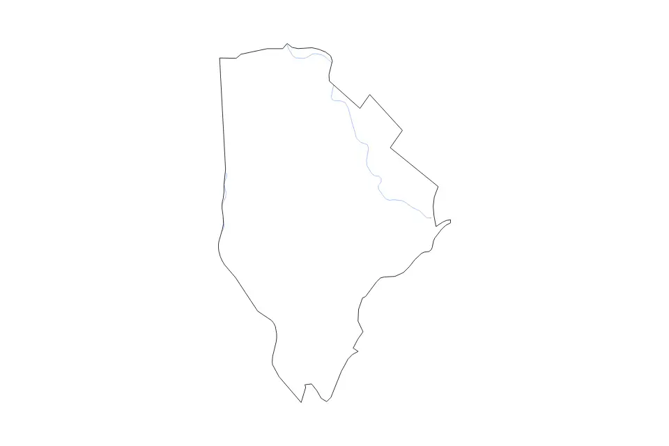 Mapa de York, Maine de tipo contorno y ríos para América del Norte, con contorno y ríos con límites limpios.