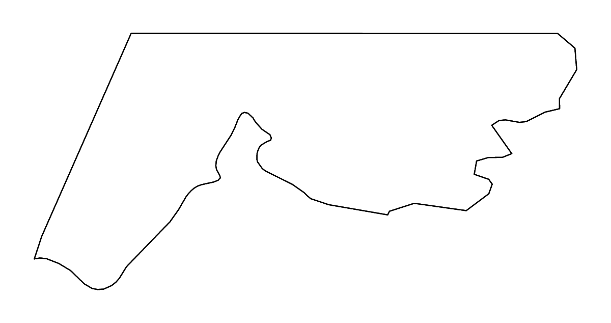 Mapa de contorno de Allegany, Maryland con ríos.
