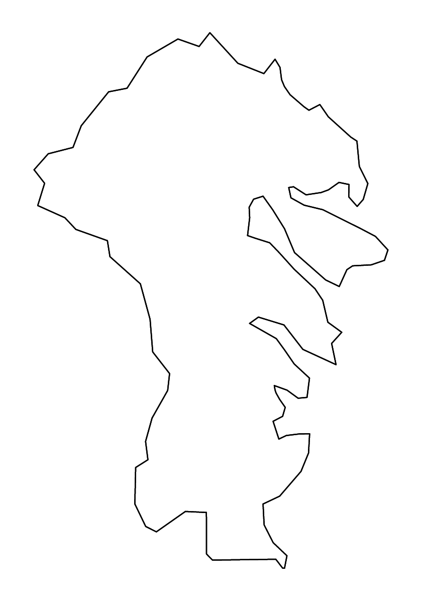 Mapa de contorno de Anne Arundel, Maryland con ríos.