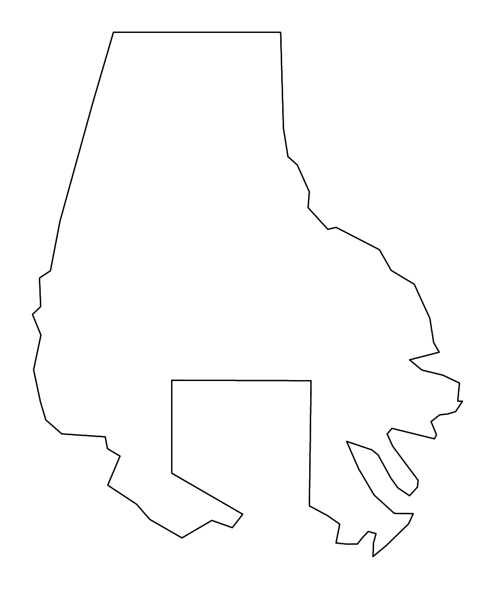 Mapa de contorno de Baltimore (condado), Maryland con ríos.