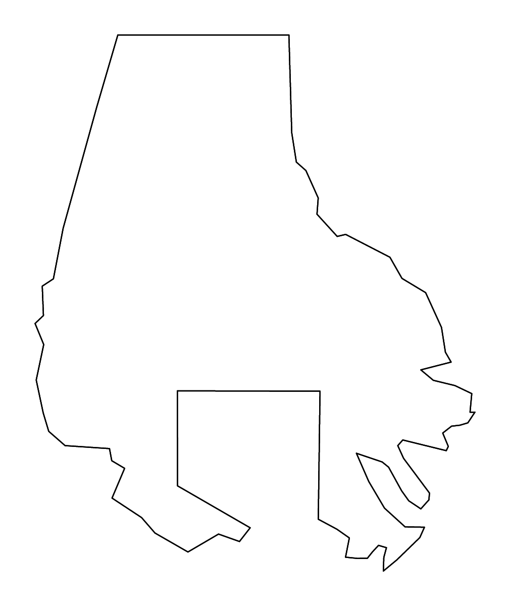 Carte de contour de Baltimore (comté), Maryland avec rivières.