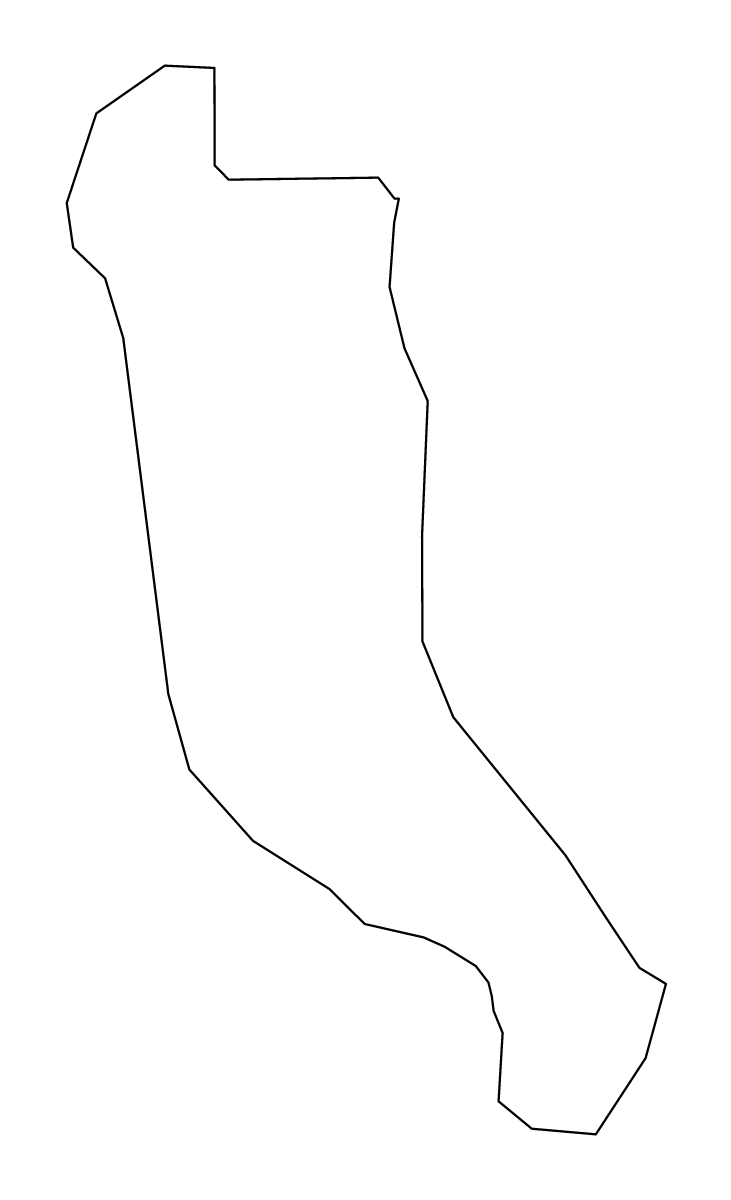 Mapa de contorno de Calvert, Maryland.