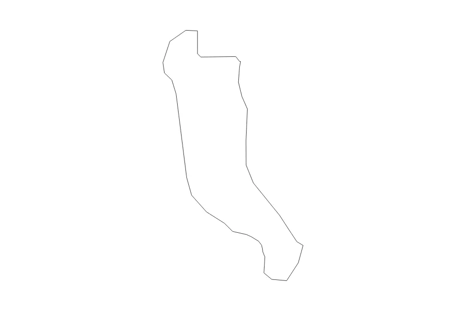 Outline map of Calvert County, Maryland with subdivision borders.
