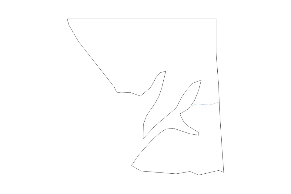 Outline map of Cecil County, Maryland with subdivision borders and rivers.