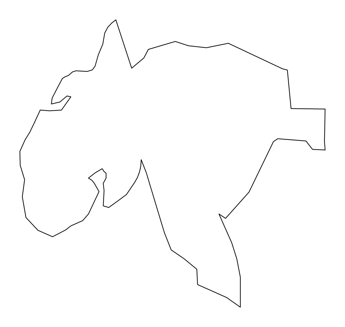 Mapa de contorno de Charles, Maryland.