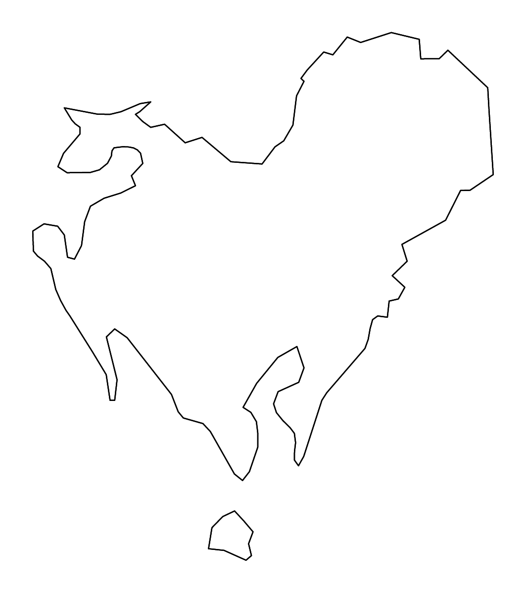 Mapa de contorno de Dorchester, Maryland con ríos.