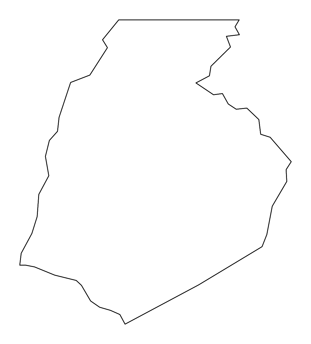 Mapa de contorno de Frederick, Maryland con ríos.