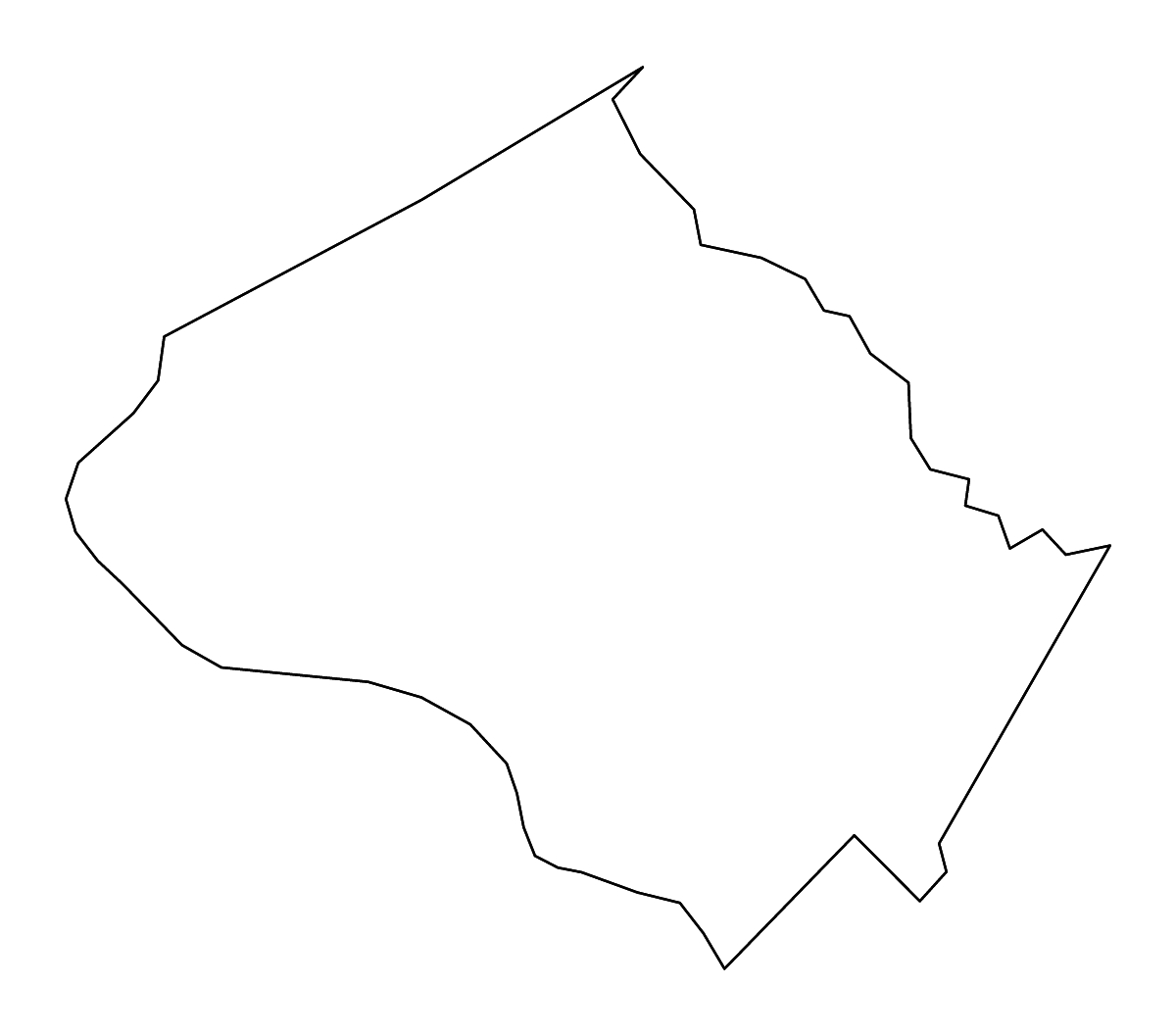 Mapa de contorno de Montgomery, Maryland con ríos.