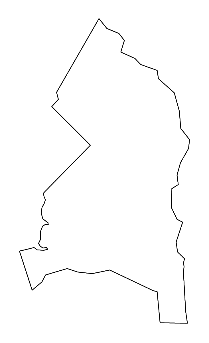 Mapa de contorno de Prince George's, Maryland con ríos.