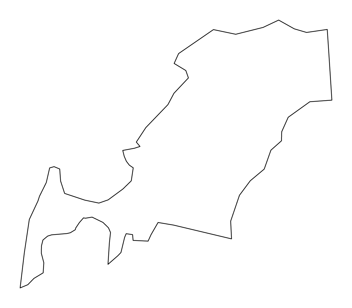 Mapa de contorno de Queen Anne's, Maryland.
