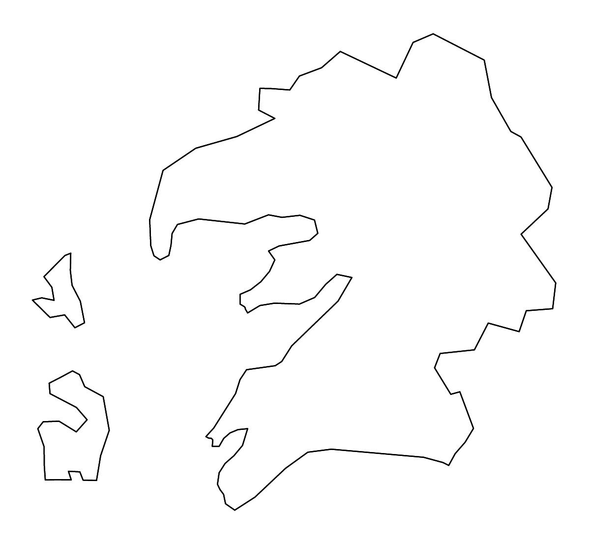 Mapa de contorno de Somerset, Maryland con ríos.