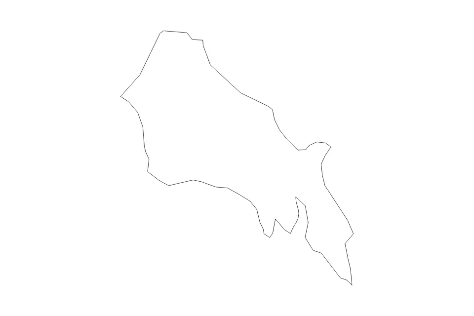 Mapa de St. Mary's, Maryland de tipo contorno para América del Norte, con contorno con límites limpios.