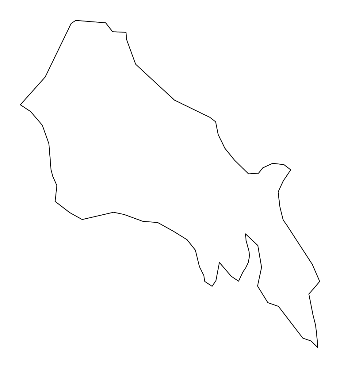 Mapa de contorno de St. Mary's, Maryland.