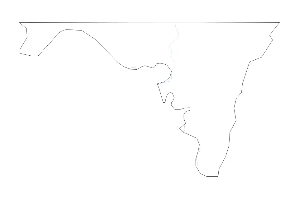 Carte de Washington, Maryland de type contour et rivières pour Amérique du Nord, montrant contour et rivières avec des limites nettes.