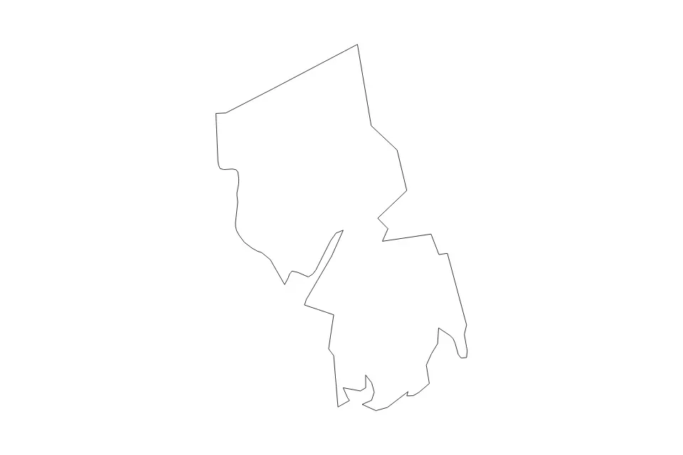 Carte de Bristol, Massachusetts de type contour pour Amérique du Nord, montrant contour avec des limites nettes.