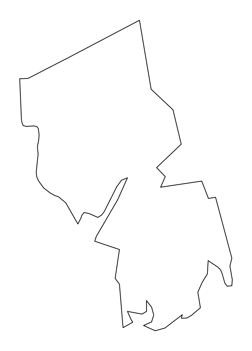 Mapa de contorno de Bristol, Massachusetts.