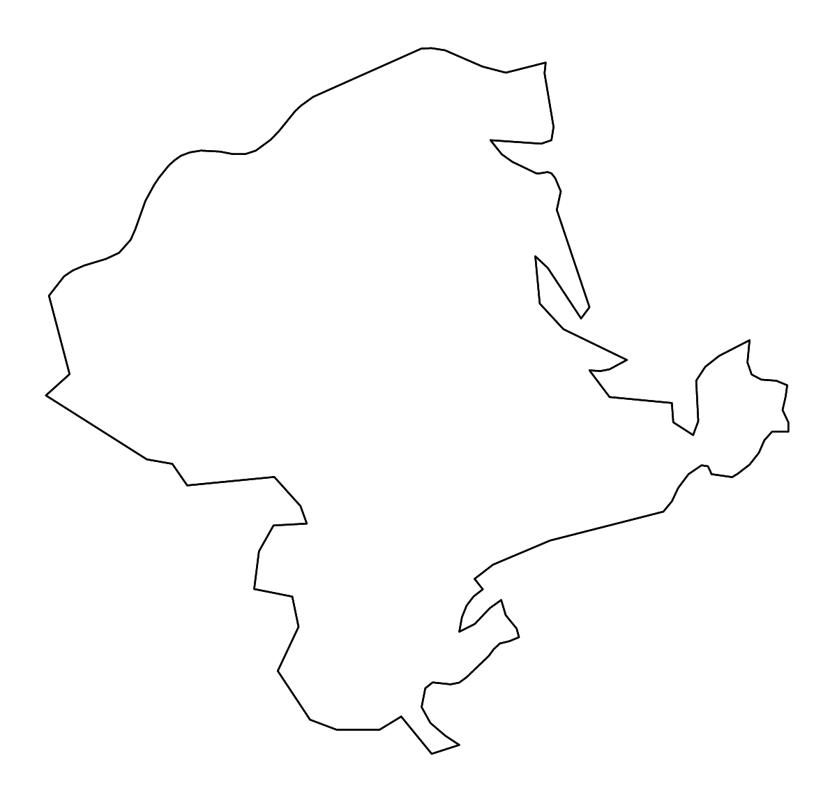 Outline map of Essex County, Massachusetts with rivers.